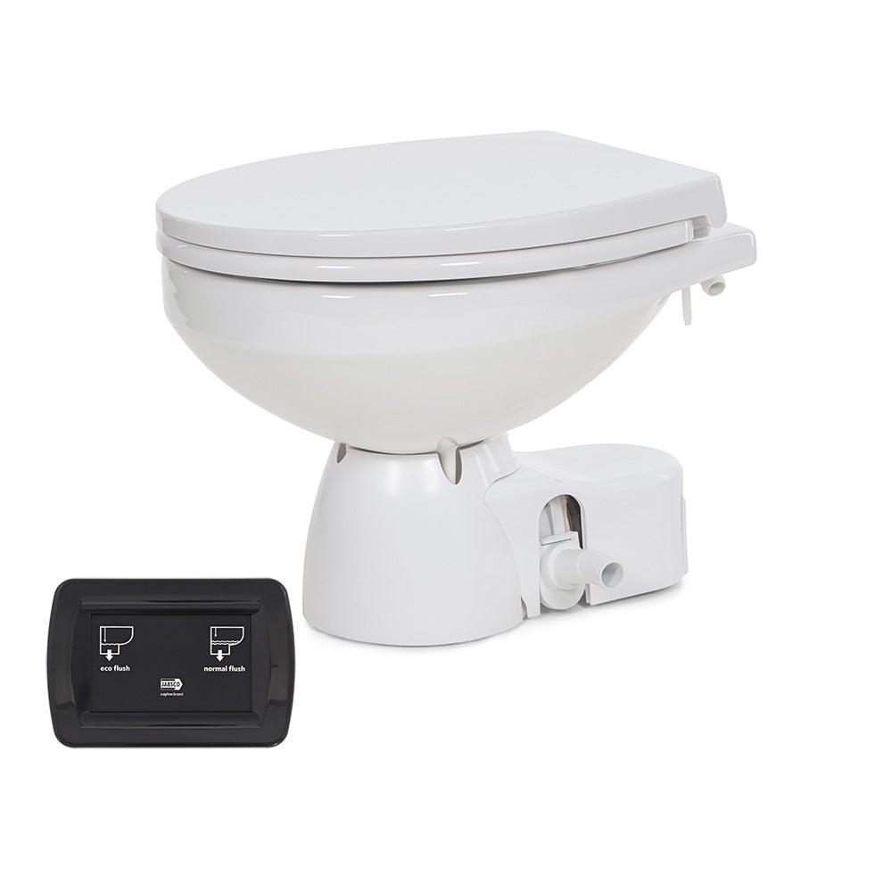 Jabsco Quiet Flush E2 Fresh Water Toilet Regular Bowl - 24V Soft Close Lid