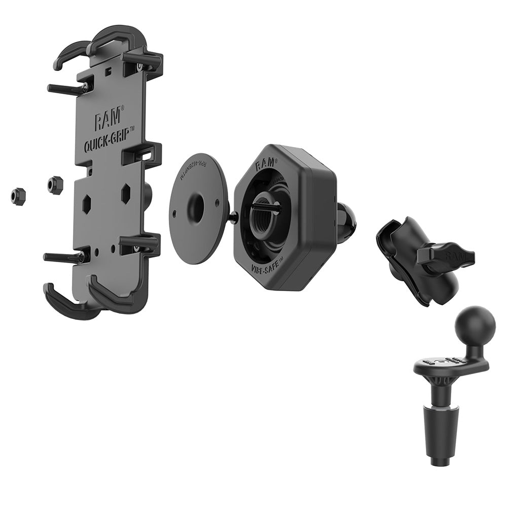 RAM Mount RAM Quick-Grip XL Phone Mount w/Vibe-Safe Fork Stem Base - Short