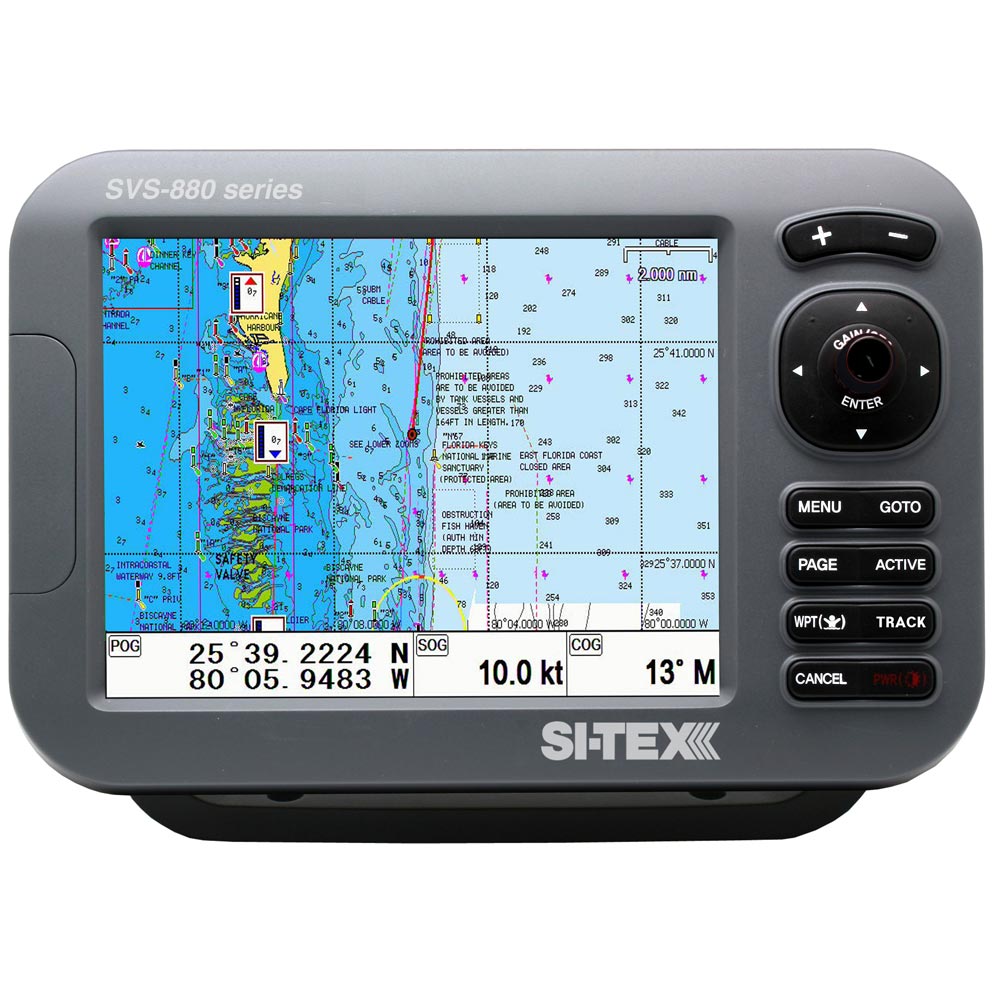 SI-TEX Standalone 8" Chartplotter System w/Color LCD, Internal External GPS Antenna C-MAP 4D Card