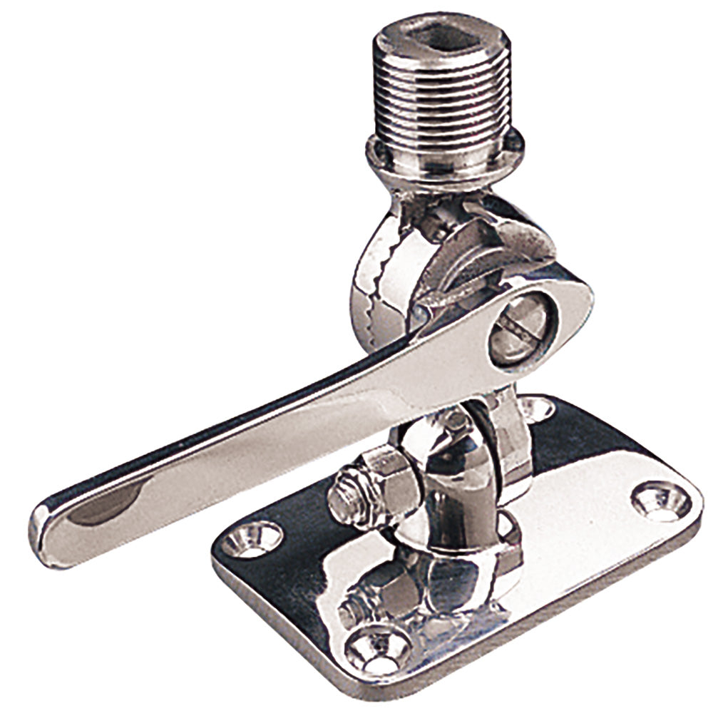 Sea-Dog Adjustable Antenna Base - Deck Mount - Investment Cast 316 Stainless Steel