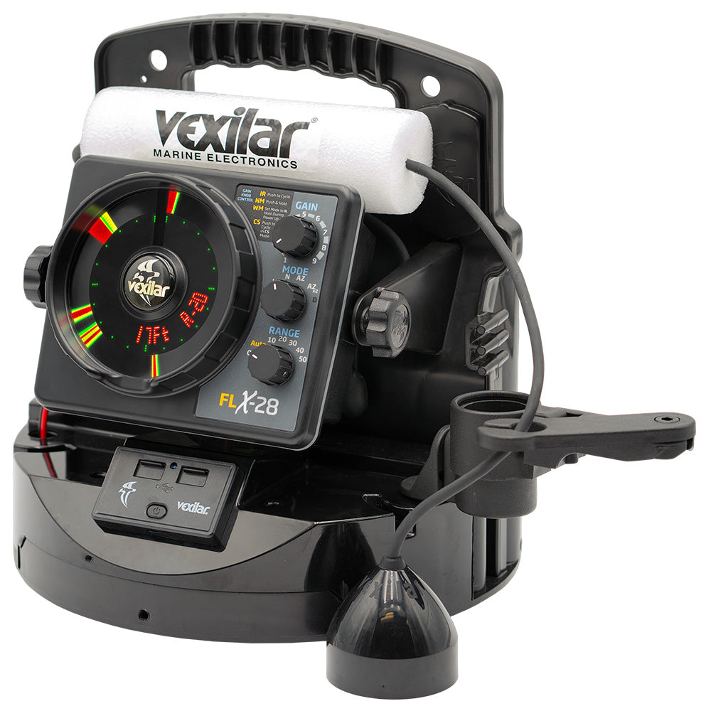 Vexilar FLX-28 Pro Pack Elite Fishing System w/Pro View Ice-Ducer Vexilar Lithium Battery