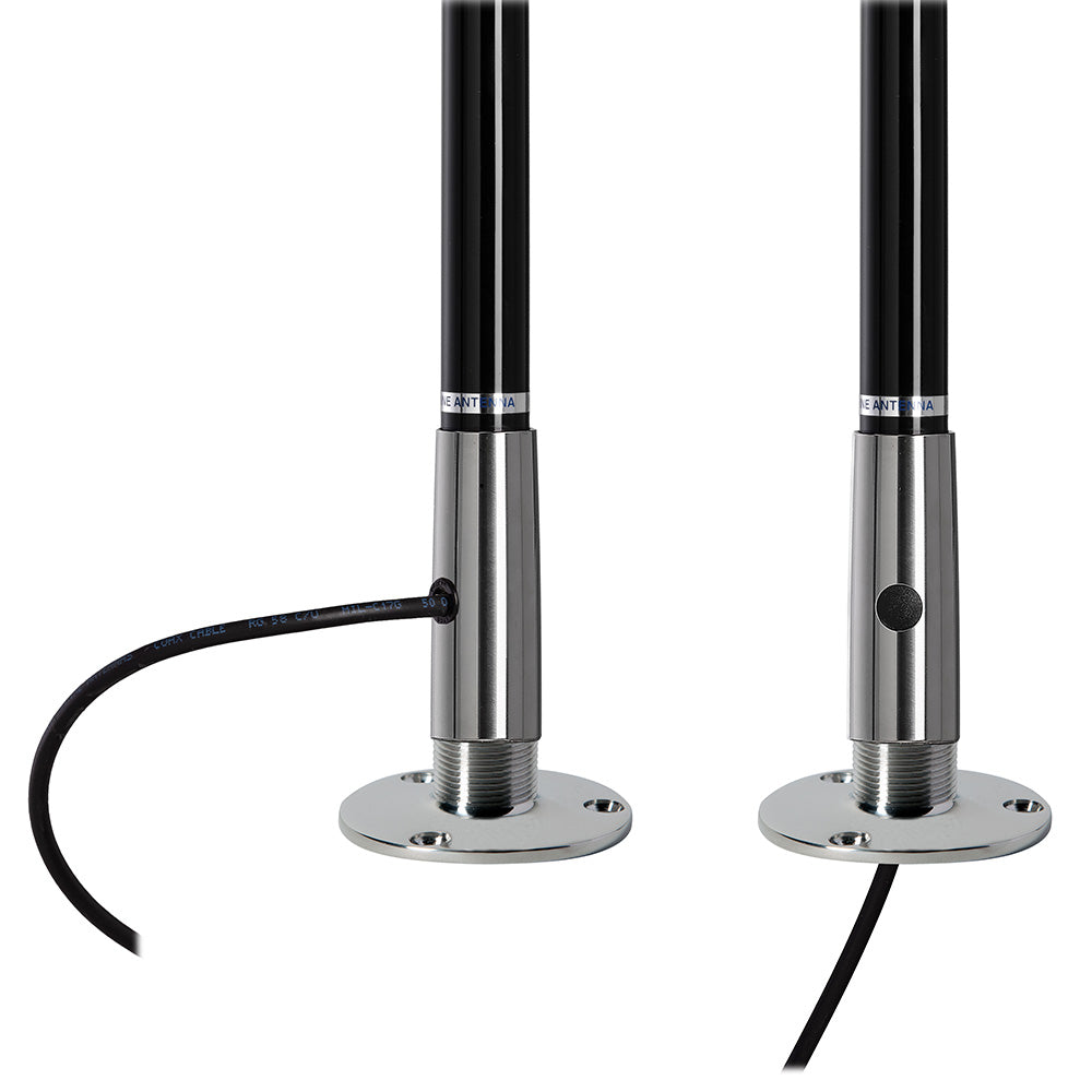 Scout Titan Series 4' Black VHF Antenna 3dB Stainless Steel Ferule w/5M RG-58 Includes PL-259