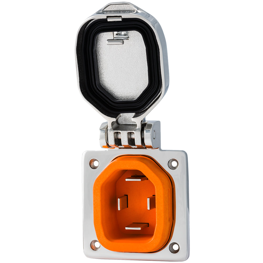 SmartPlug 50 AMP Male Inlet W/Cover - Stainless Steel