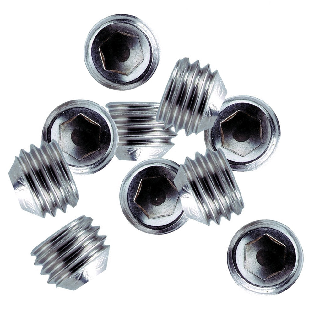 Whitecap 1/4"-28 Thread SS Set Screws - 10 Pack