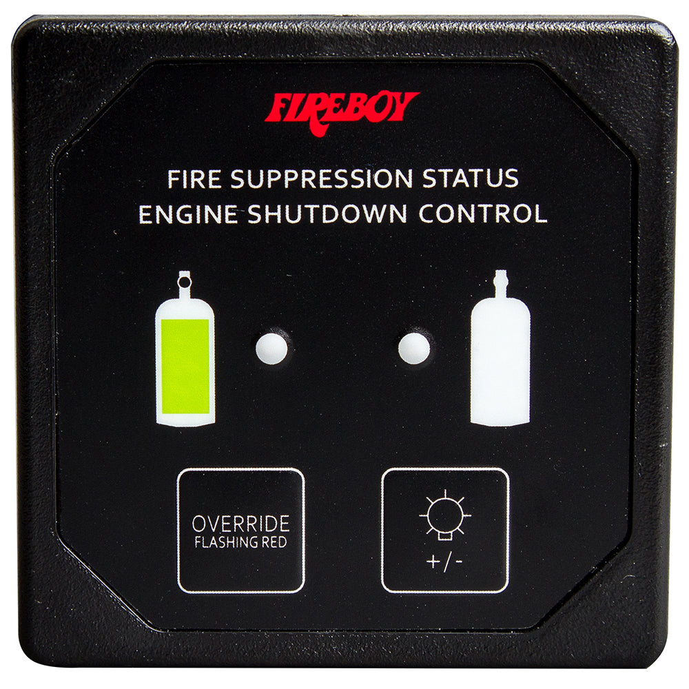 Fireboy-Xintex Deluxe Helm Display w/Membrane Switch, Remote Horn LEDs f/Engine Shutdown System - Black Bezel Display