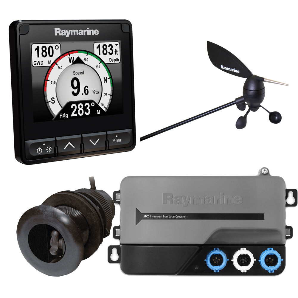Raymarine i70s System Pack w/Color Instrument Wind, DST Transducers, iTC-5, and STng Backbone