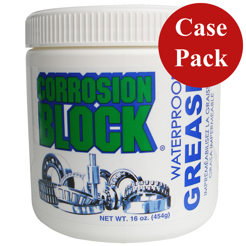 Corrosion Block High Performance Waterproof Grease - 16oz Tub - Non-Hazmat, Non-Flammable Non-Toxic *Case of 6*