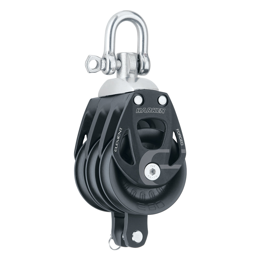 Harken 60mm Triple Aluminum Element Block w/Swivel Becket