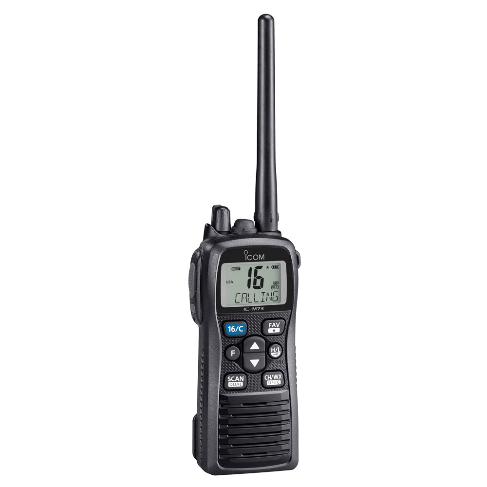 Icom M73 PLUS Handheld VHF Marine Radio w/Active Noise Cancelling Voice Recording - 6W