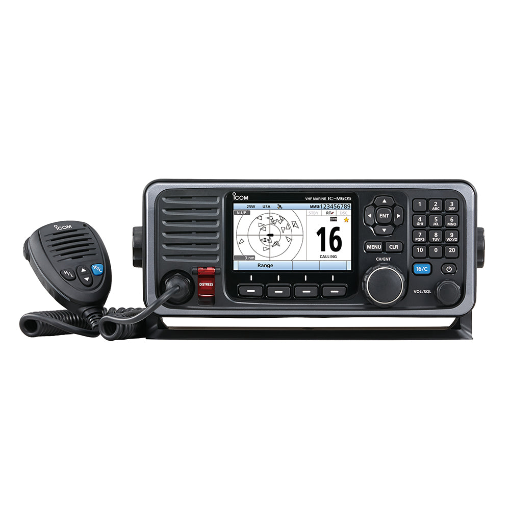 Icom M605 Fixed Mount 25W VHF w/Color Display AIS