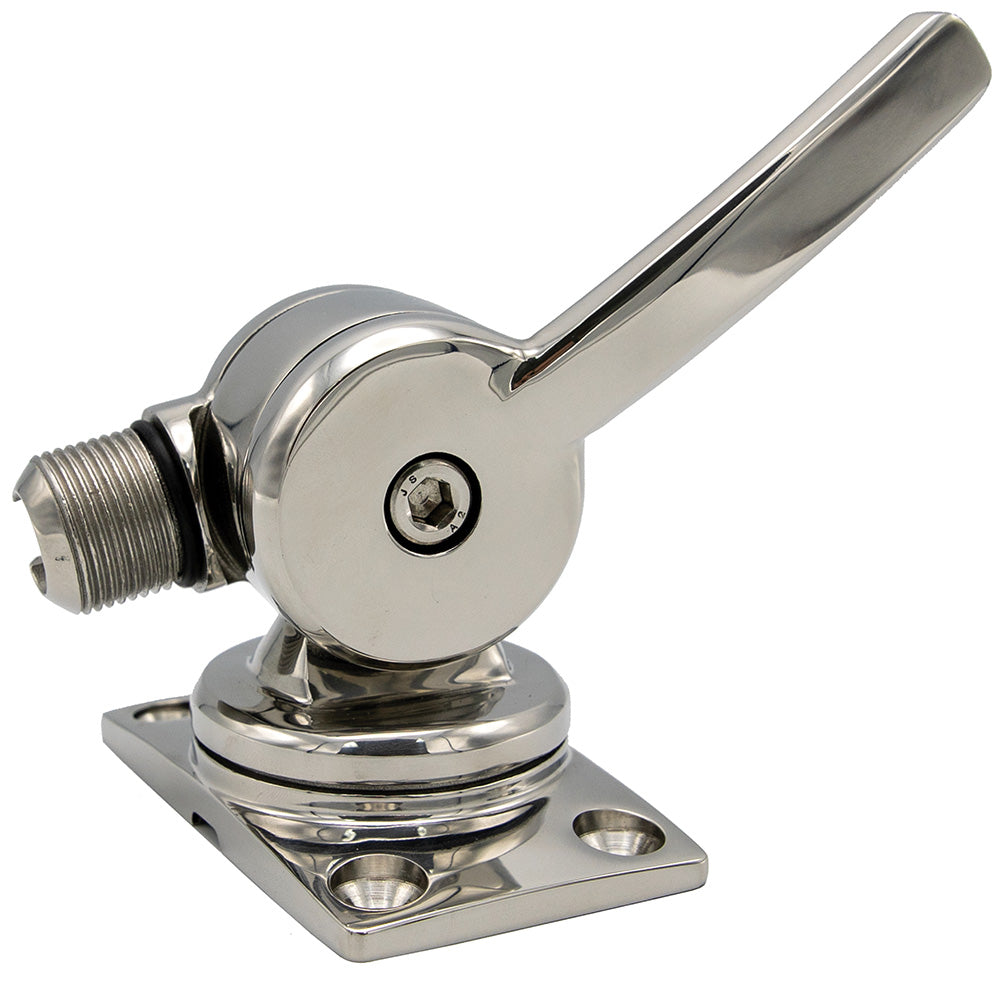 Shakespeare 6187 Sleek Compact Stainless Steel Rotatable 4-Way Ratchet Mount