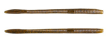 Strike King KVD Finesse Worm 5\" 12ct Green Pumpkin