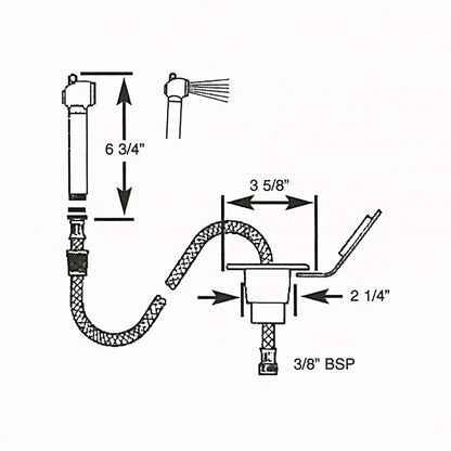 Scandvik Recessed Transom Shower w/6 Hose - White