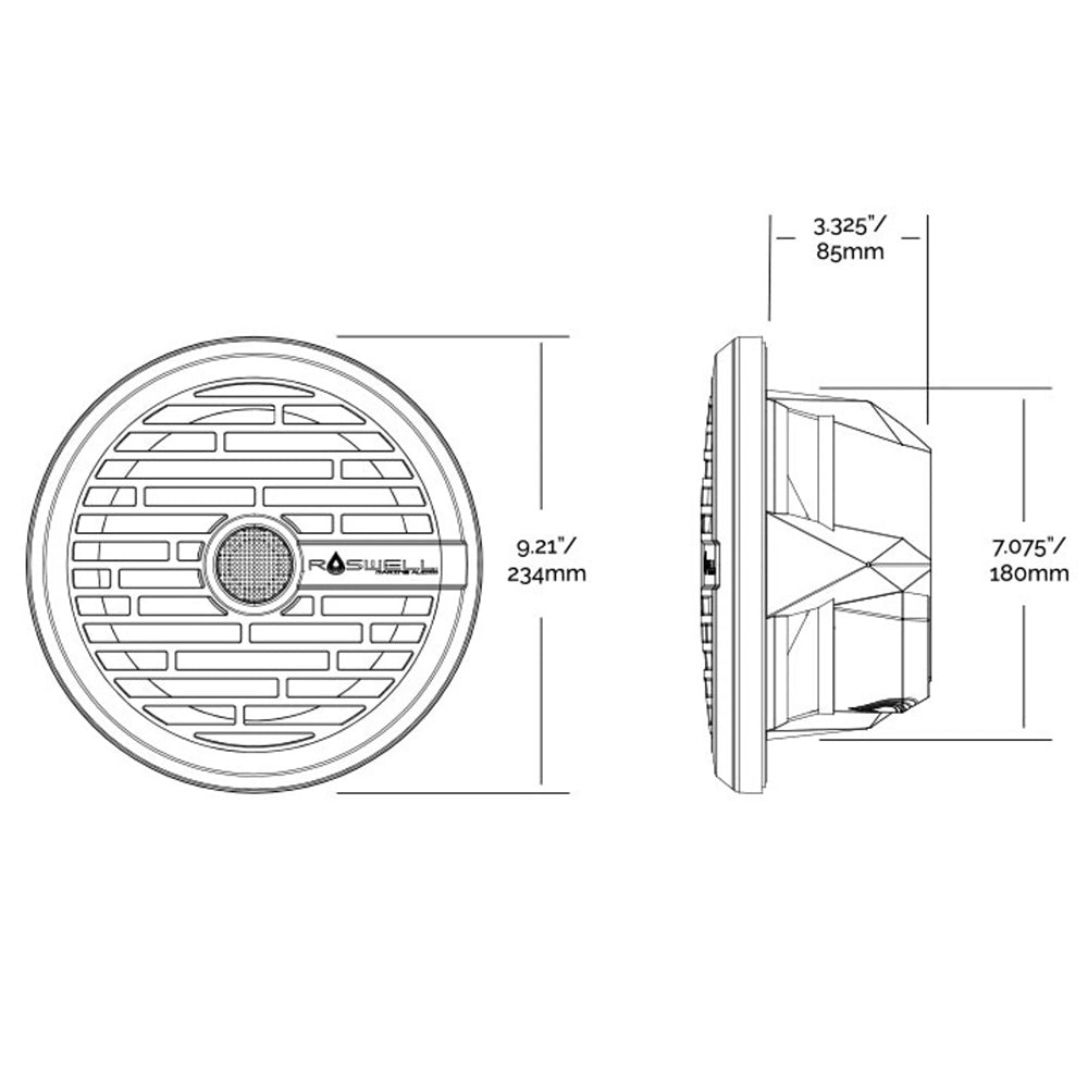 Roswell R1 8 Marine Speakers - White - 100W RMS  200W Peak Power