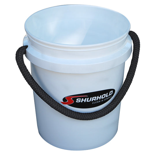 Shurhold Worlds Best Rope Handle Bucket - 5 Gallon - White