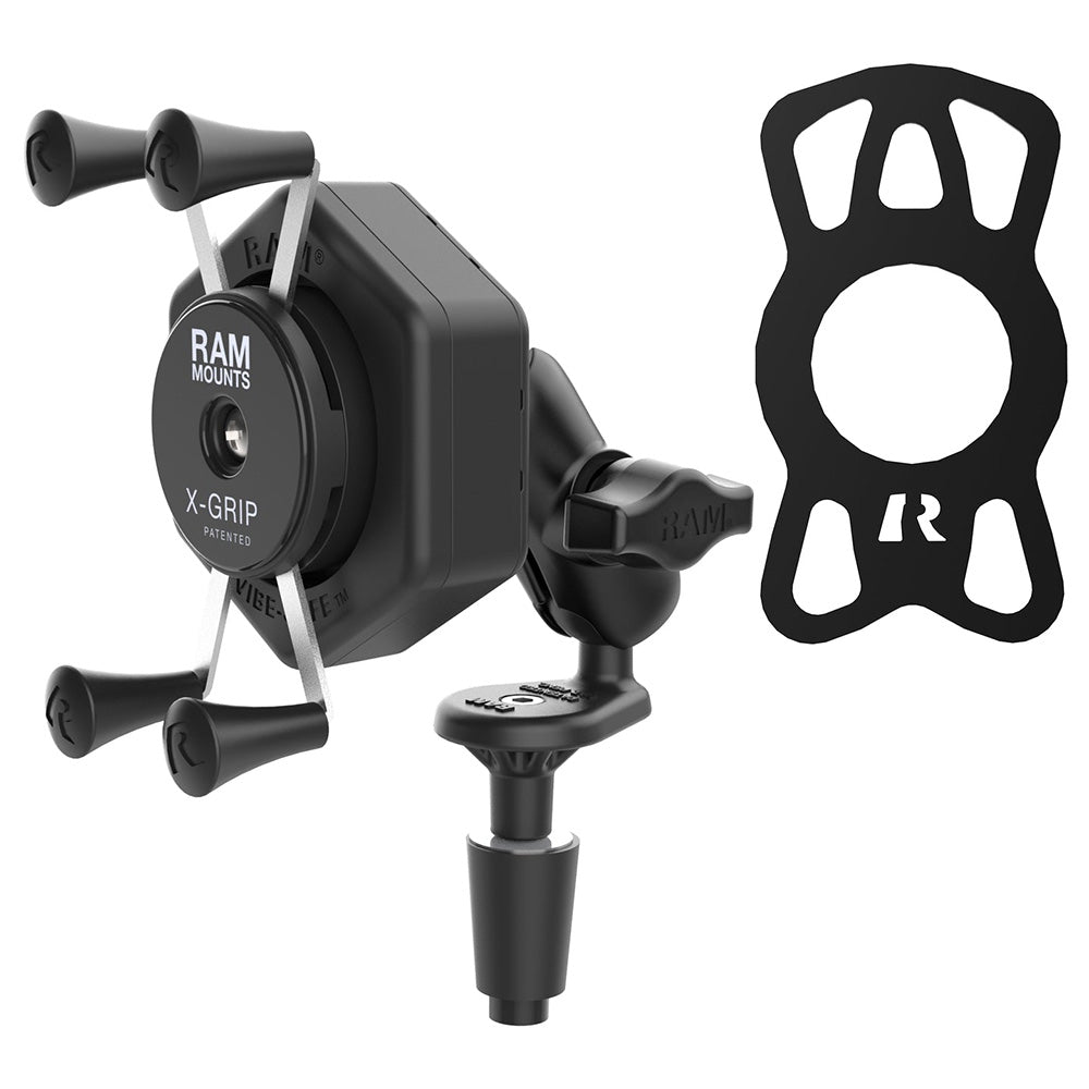 RAM Mount RAM X-Grip Phone Mount w/Vibe-Safe  Fork Stem Base - Short