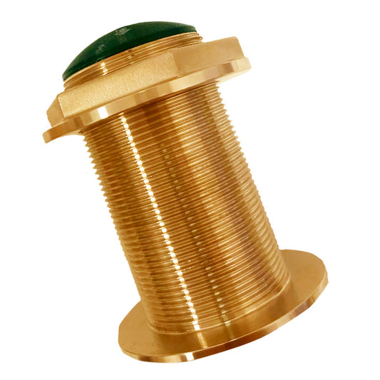 Echonautics Bronze Low-Profile Thru-Hull Medium-Frequency CHIRP Transducer - 600W, 12 Tilt, 80-130kHz