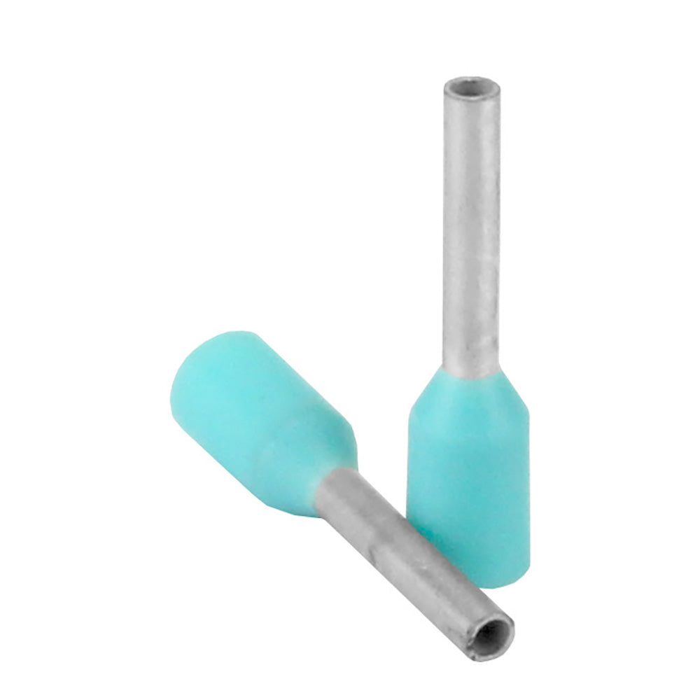 Pacer Turquoise 22-24 AWG Wire Ferrule - 6mm Length - 25 Pack