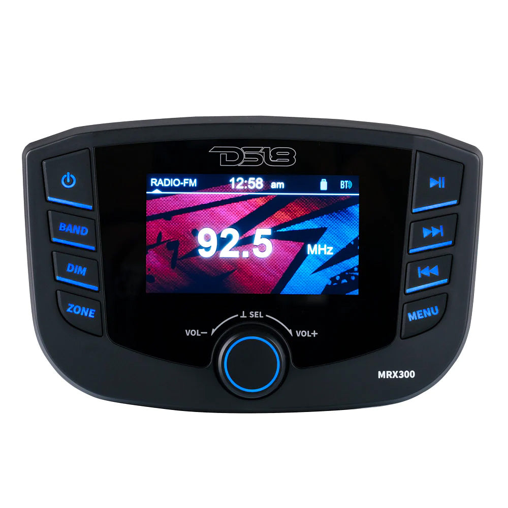 DS18 Marine Headunit TFT Screen - 3 Zones - 4V Output - Bluetooth - RDS 4x50 Watts