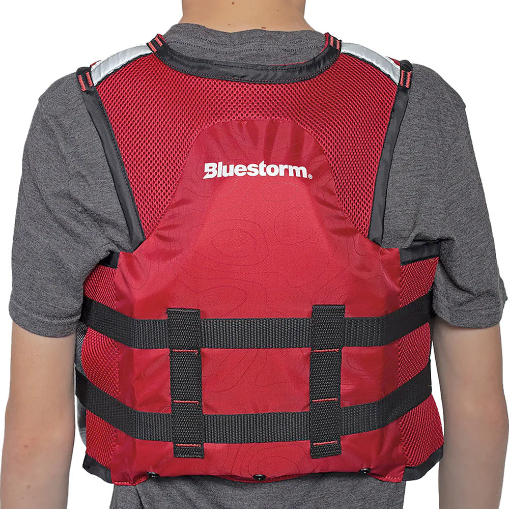 Bluestorm Sportsman Youth Mesh Fishing Life Jacket - Nitro Red