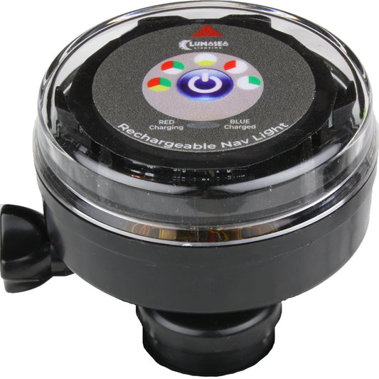 Lunasea Rechargeable Tri-Color Portable Navigation Light (No Mount) - Black