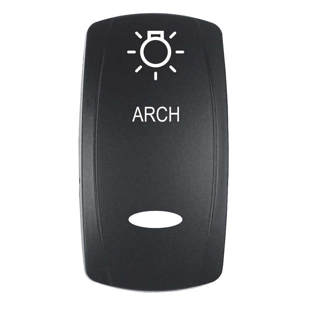 Pacer Actuator - 'ARCH' f/V Series Contura Switches - Black - Laser Etched (Top/Bottom Light)