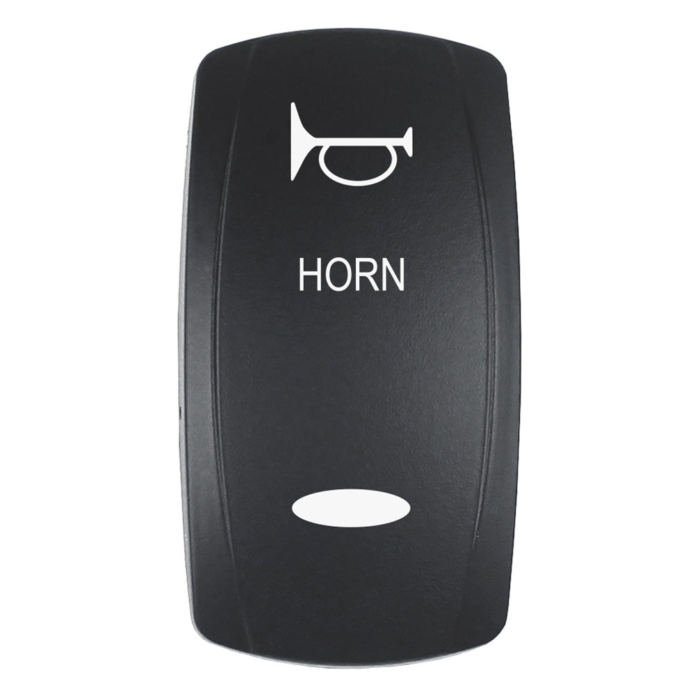 Pacer Actuator - 'HORN' f/V Series Contura Switches - Black - Laser Etched (Top/Bottom Light)