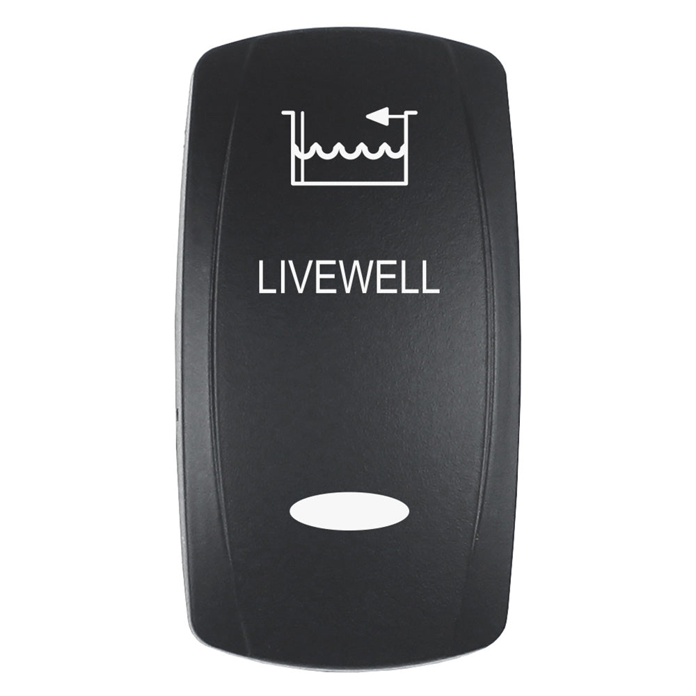 Pacer Actuator - 'LIVEWELL' f/V Series Contura Switches - Black - Laser Etched (Top/Bottom Light)