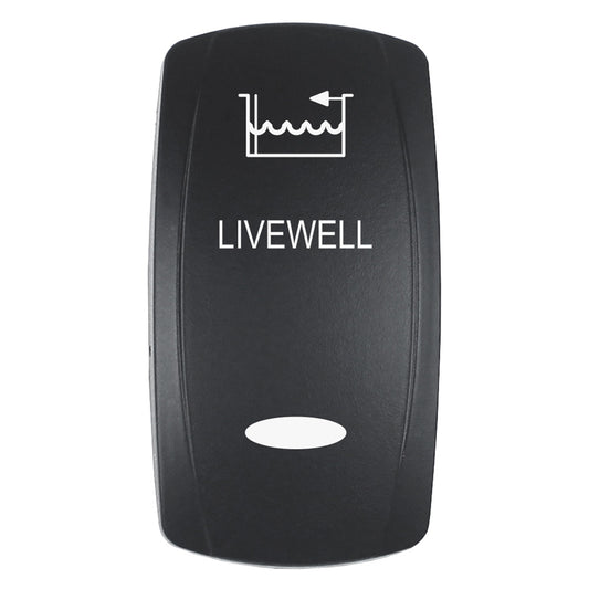 Pacer Actuator - 'LIVEWELL' f/V Series Contura Switches - Black - Laser Etched (Top/Bottom Light)