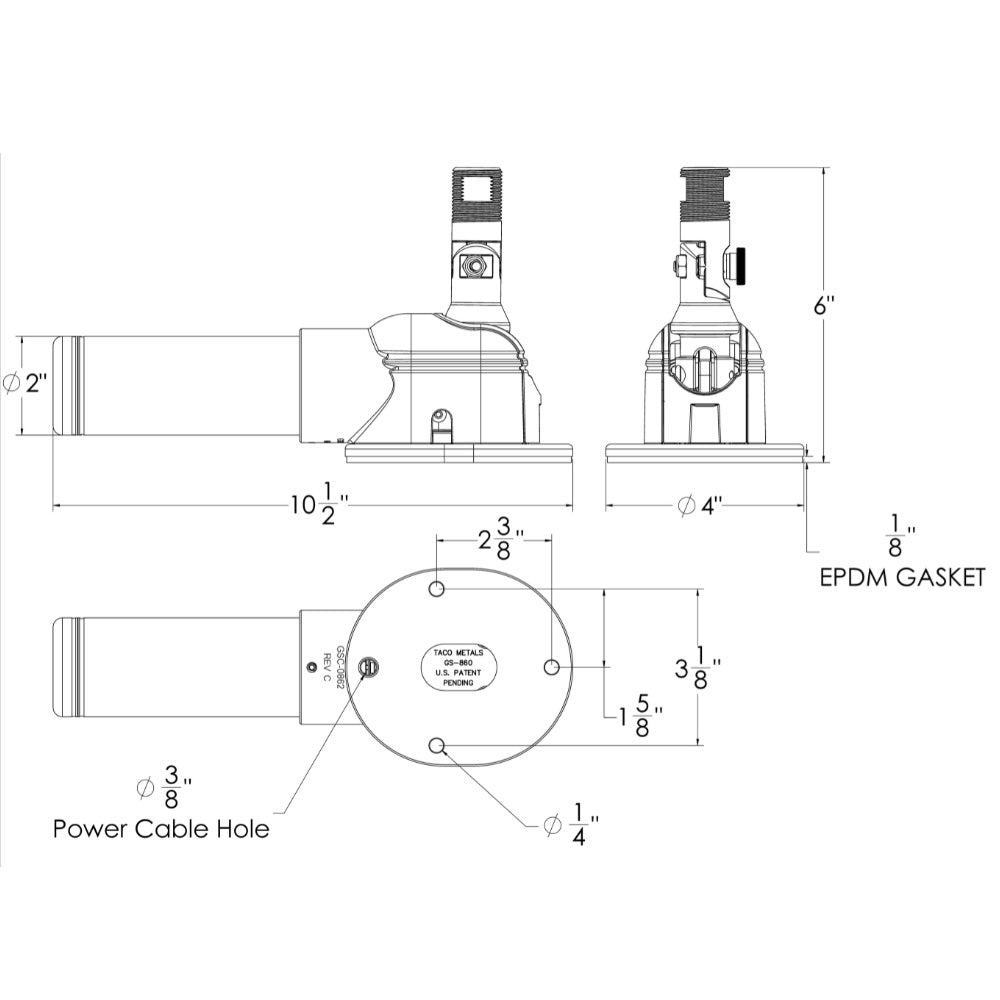 TACO Grand Slam 860 Electric VHF Antenna Mount