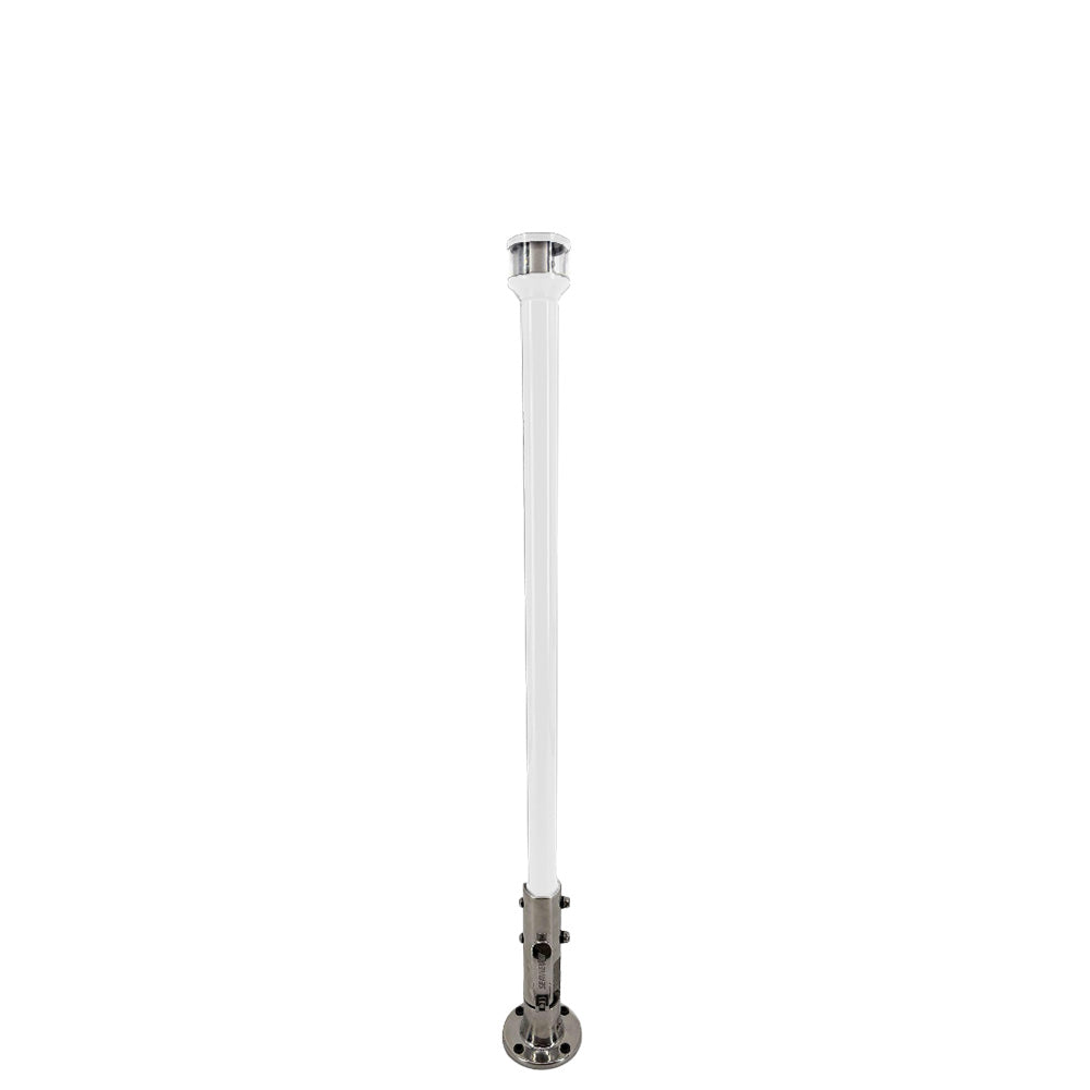 Seaview 12" Manually Folding Light Post w/316 Stainless Steel Base  LTBLED12C5 Navigation Light - White