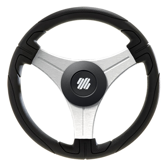 Uflex Ustica 13" Steering Wheel - Black - Polyurethane w/Silver Spokes  X62 Hub