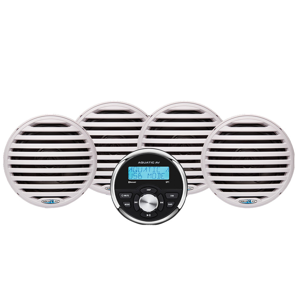 Aquatic AV Economy Gauge Stereo/Speakers Kit - White