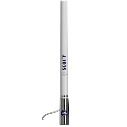 Scout Titan Series 4' White VHF Antenna 3dB Stainless Steel Ferule w/5M RG-58 Includes PL-259