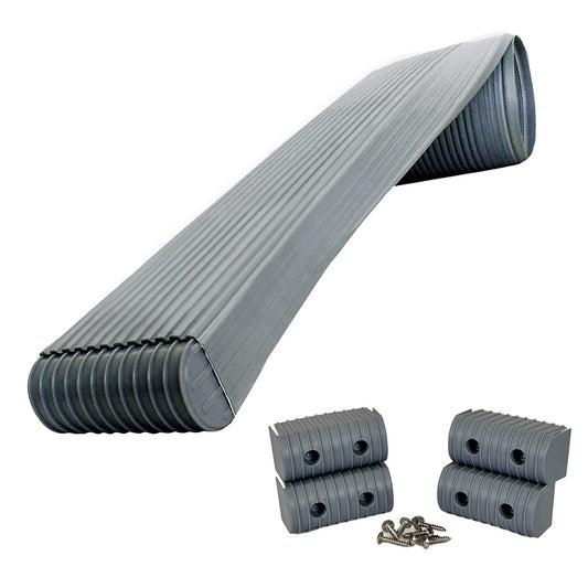 Caliber BunkWrap Kit - Grey 24' x 2" x 4" Roll + 4 Caps + HRDW Roll + 4 Endcaps  Stainless Steel Hardware