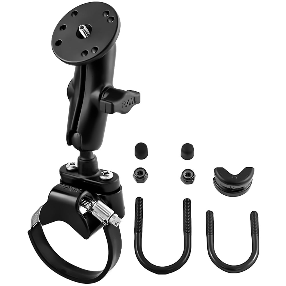 RAM Mount U-Bolt ATV/UTV Strap w/Double Socket Arm and 1/4 -20 Mounting Bolt Base