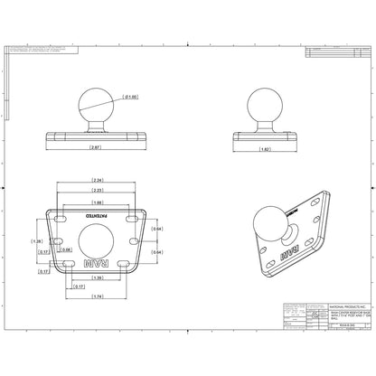 RAM Mount Motorcycle Brake/Clutch Cover w/1" Ball