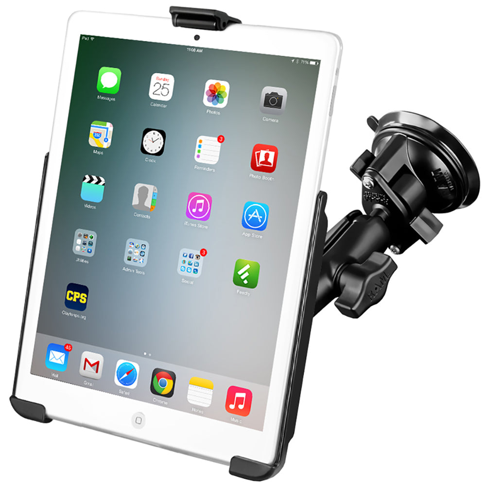 RAM Mount Suction Cup Mount w/Apple iPad mini EZ-ROLL'R Cradle