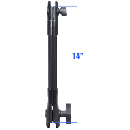 RAM Mount 14" Long Extension Pole w/1" and 1.5" Single Open Socket