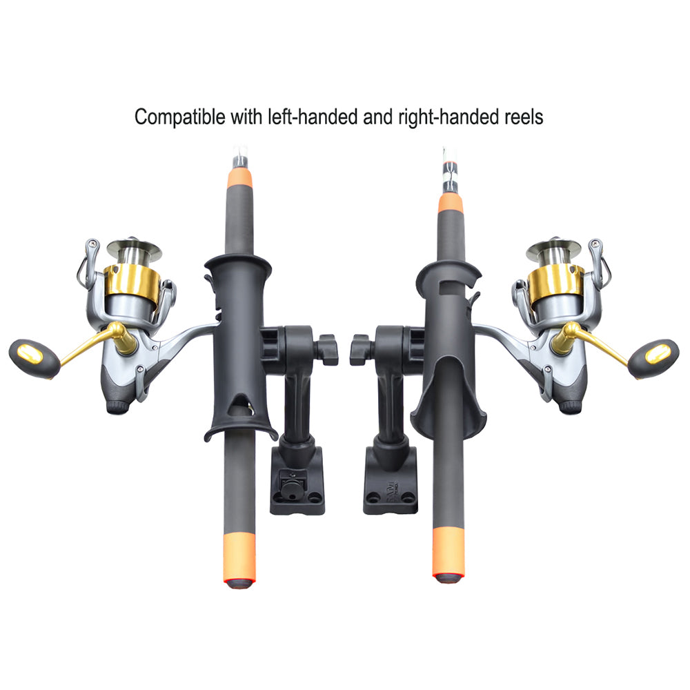 RAM Mount RAM Tube Jr. Fishing Rod Holder, Standard 4" Length Post Spline & Combo Bulkhead/Flat Surface Base w/Plunger