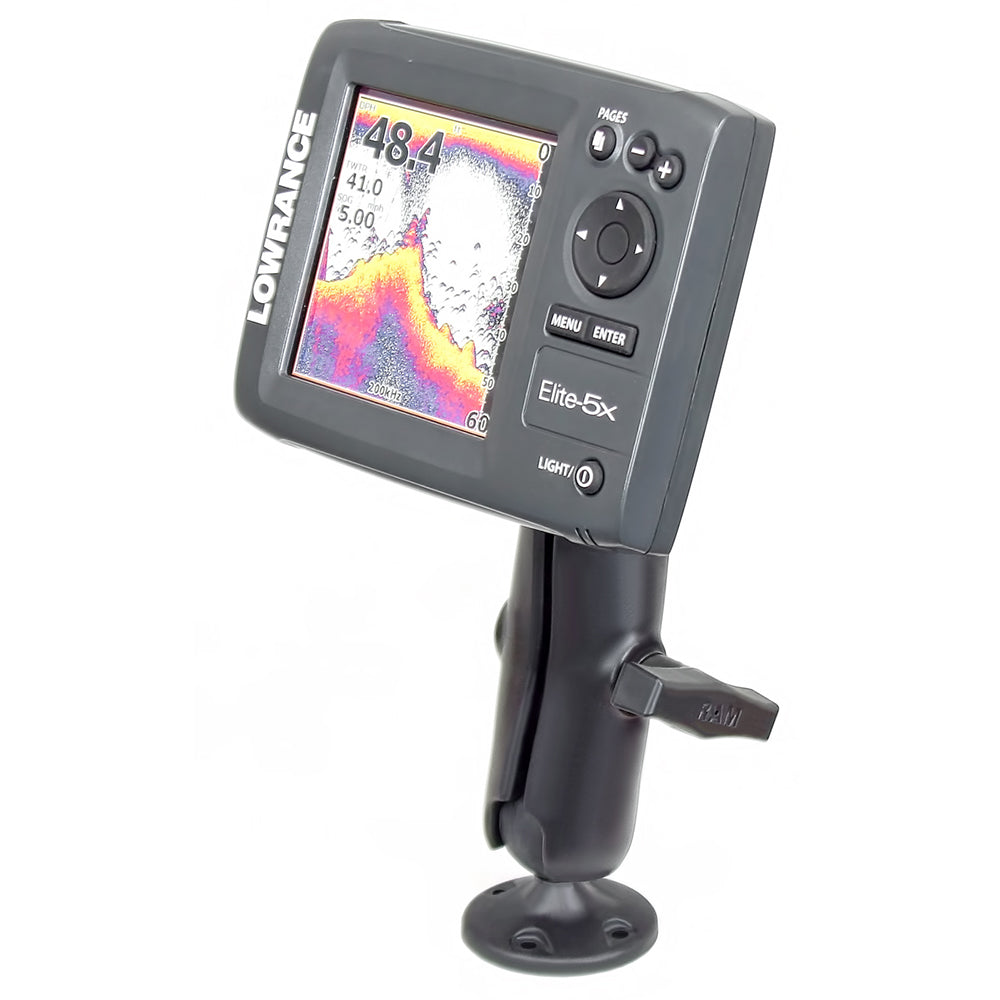 RAM Mount 1.5" Ball "Rugged Use" Composite Mount f/Lowrance Elite-5 & Mark-5 Series Fishfinders