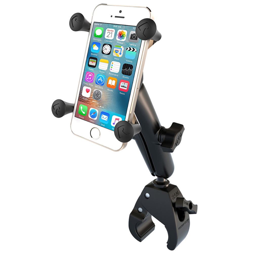 RAM Mount Universal Tough-Claw Base w/Long Double Socket Arm & Universal X-Grip Cell/iPhone Cradle