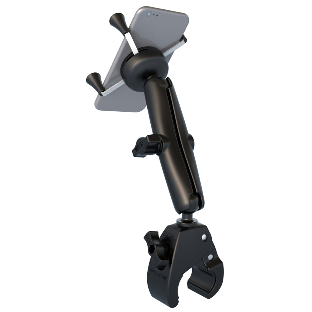 RAM Mount Universal Tough-Claw Base w/Long Double Socket Arm & Universal X-Grip Cell/iPhone Cradle