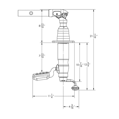 TACO Grand Slam 380XL Outrigger w/Offset Handle f/Hard Tops up to 4-1/2" Thick