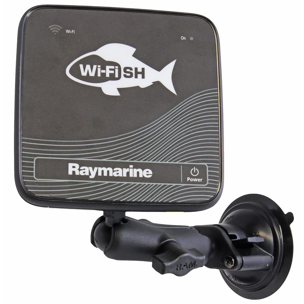 RAM Mount Suction Cup Mount w/1" Ball, including M6 X 30 SS HEX Head Bolt, f/Raymarine Dragonfly-4/5  WiFish Devices