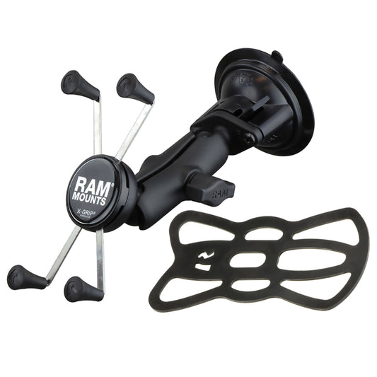 RAM Mount Twist-Lock Suction Cup Mount w/Universal X-Grip Large Phone/Phablet Cradle