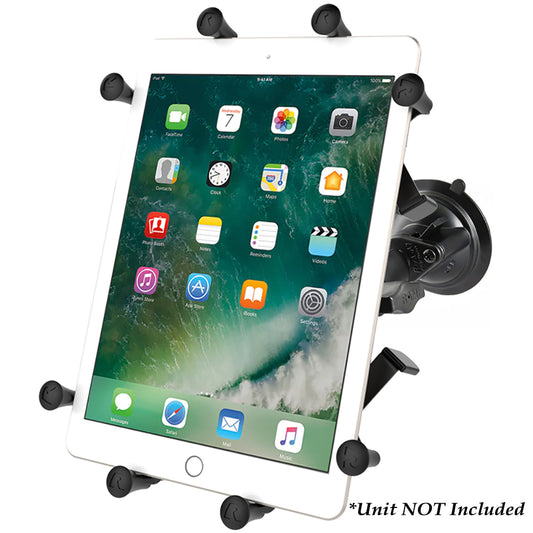 RAM Mount Twist-Lock Suction Cup Mount w/Universal X-Grip Cradle for 10" Large Tablets