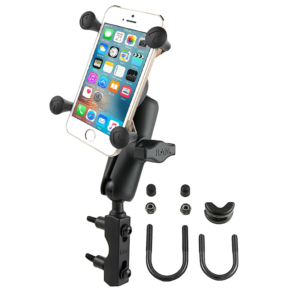 RAM Mount Combination Brake/Clutch Reservoir U-Bolt Mount w/Universal X-Grip Cell/iPhone Cradle