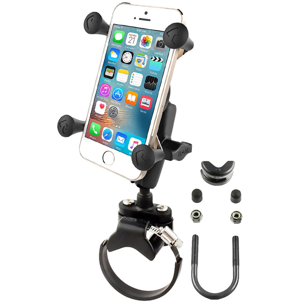 RAM Mount Strap Clamp, Roll Bar Mount w/Universal X-Grip Cell/iPhone Cradle