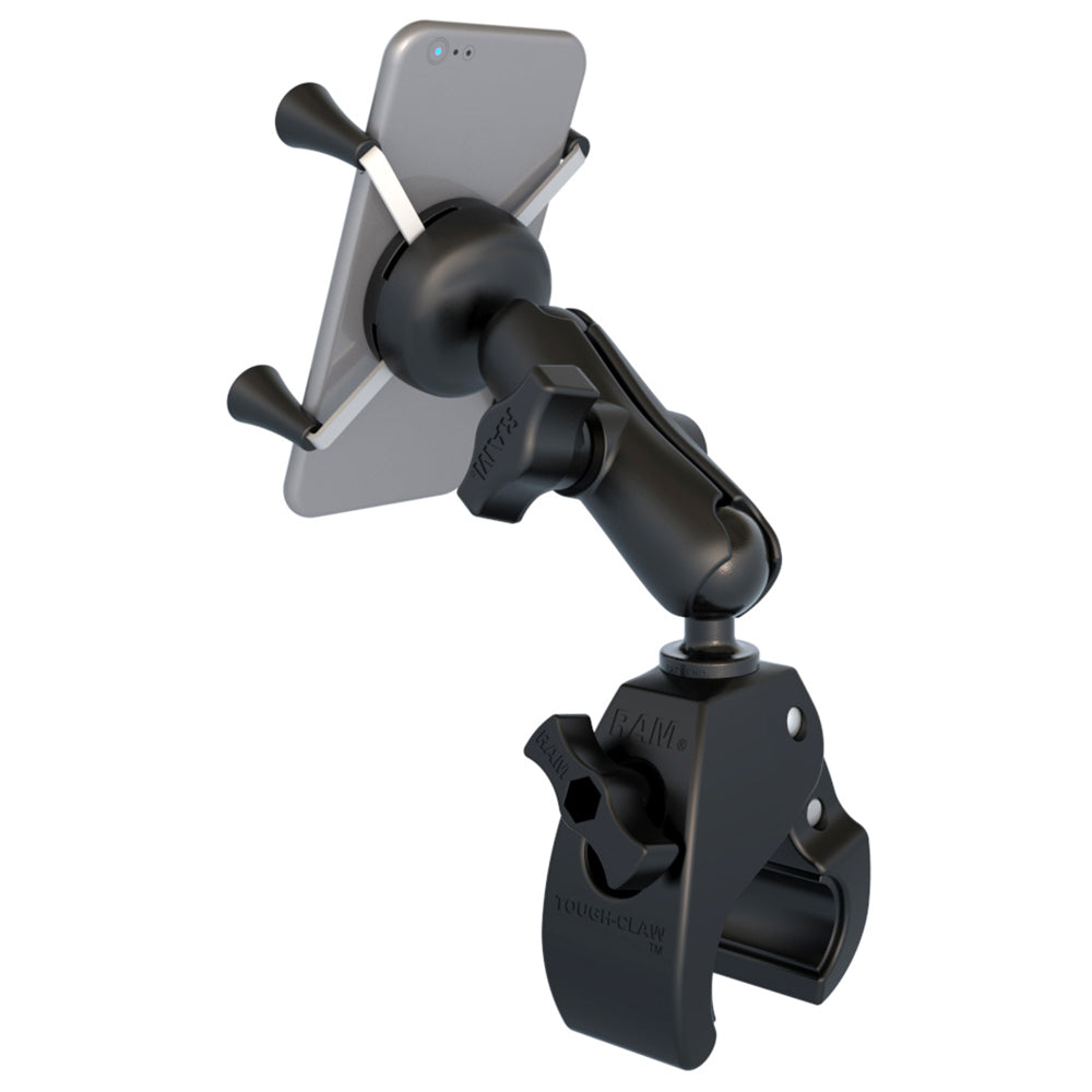 RAM Mount Small Tough-Claw Base w/Double Socket Arm  Universal X-Grip Cell/iPhone Cradle